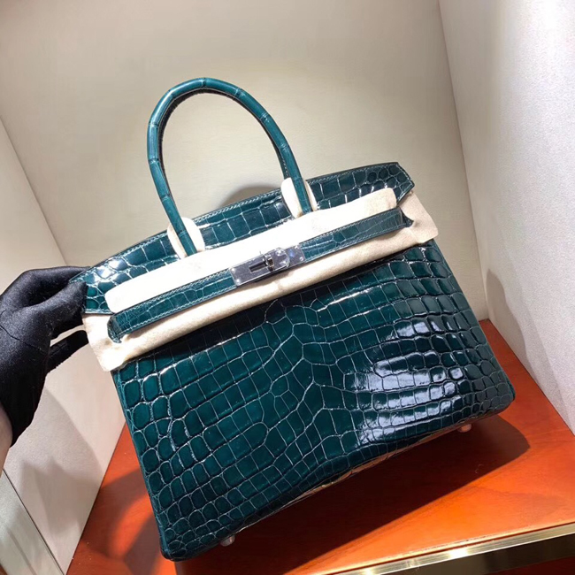 エルメス バーキン30 マラカイト クロコダイル ニロティカス シルバー金具
