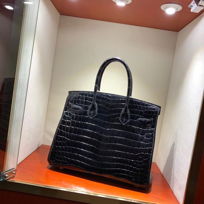エルメス バーキン30 ブラック クロコダイル ニロティカス ゴールド金具