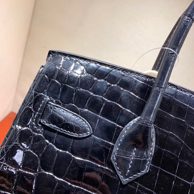 エルメス バーキン30 ブラック クロコダイル ニロティカス ゴールド金具