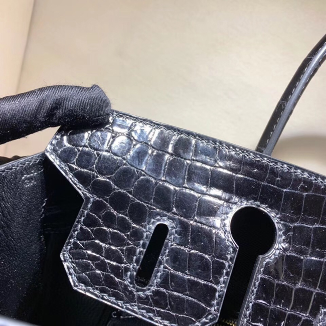 エルメス バーキン30 ブラック クロコダイル ニロティカス ゴールド金具