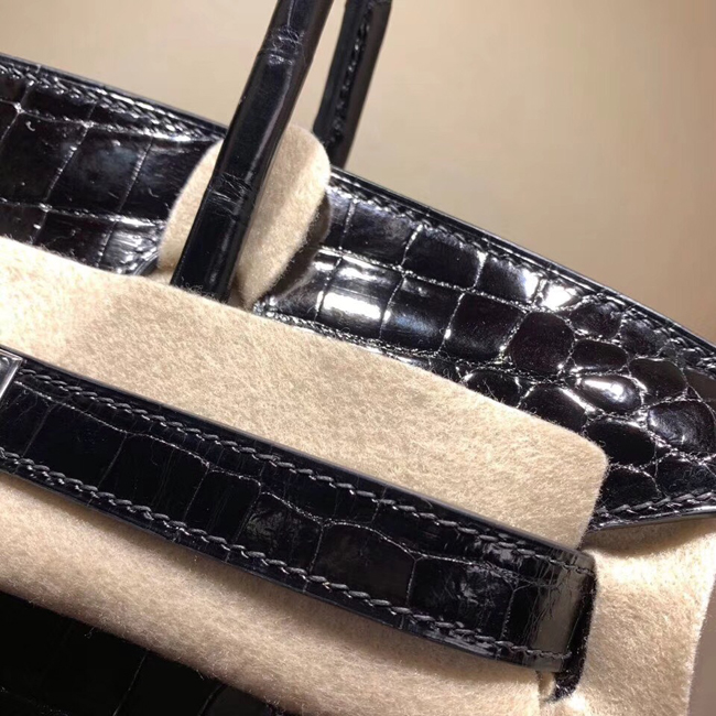 エルメス バーキン30 ブラック クロコダイル ニロティカス シルバー金具