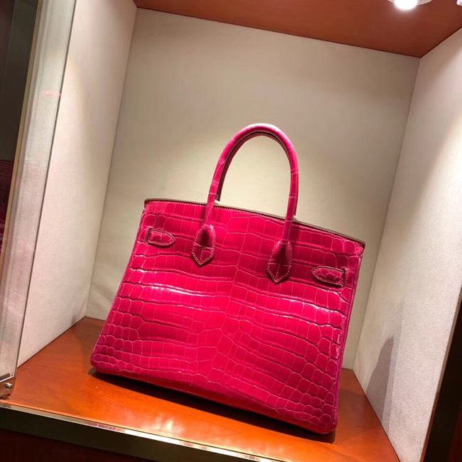 エルメス バーキン30 フューシャピンク クロコダイル ニロティカス ゴールド金具