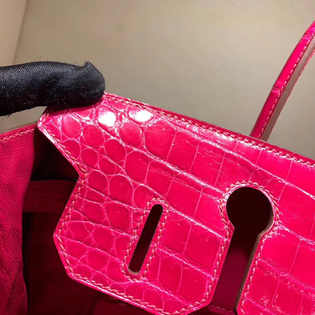 エルメス バーキン30 フューシャピンク クロコダイル ニロティカス ゴールド金具