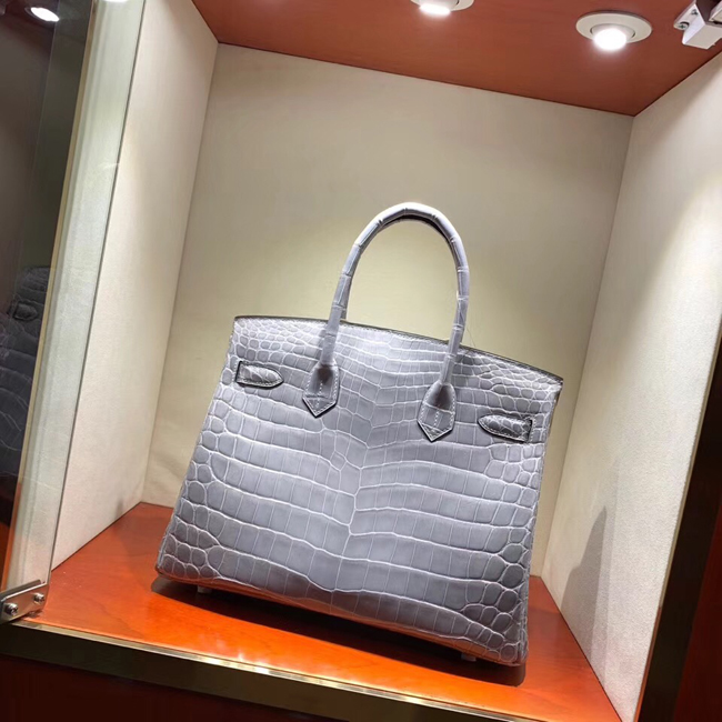 エルメス バーキン30 グレーパリ クロコダイル ニロティカス ゴールド金具