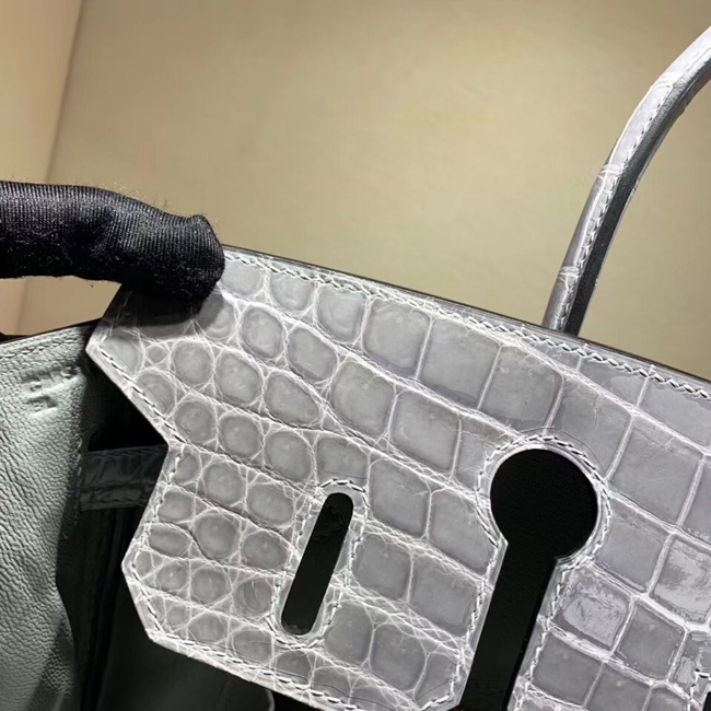 エルメス バーキン30 グレーパリ クロコダイル ニロティカス ゴールド金具