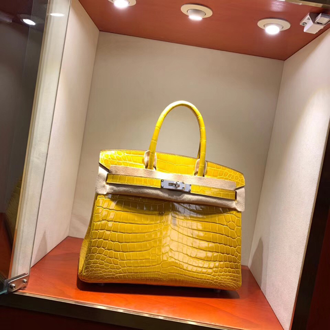 エルメス バーキン30 ミモザ クロコダイル ニロティカス シルバー金具