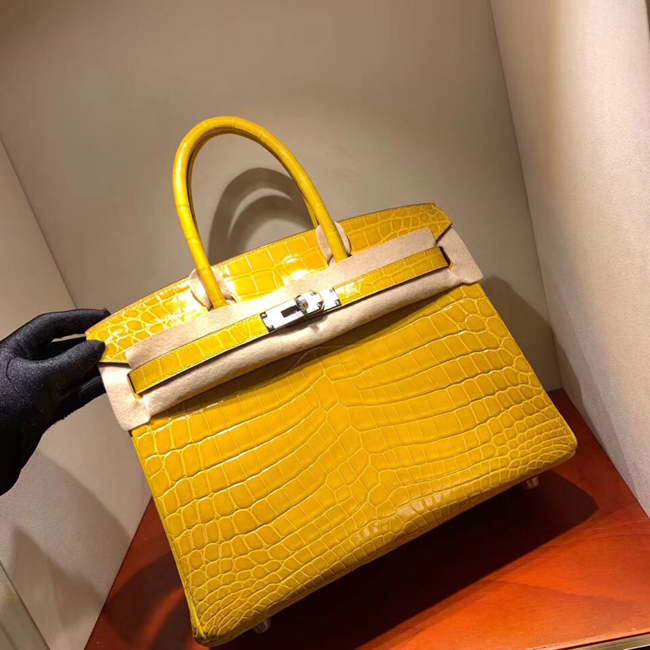 エルメス バーキン30 ミモザ クロコダイル ニロティカス シルバー金具