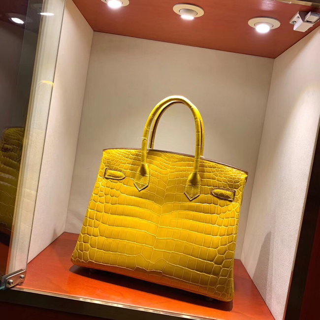 エルメス バーキン30 ミモザ クロコダイル ニロティカス シルバー金具