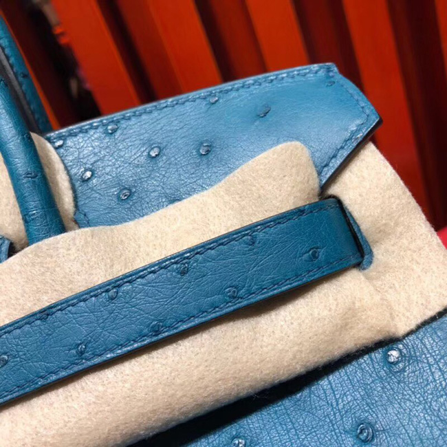 エルメス バーキン30 ブルータラサ オーストリッチ ゴールド金具