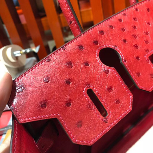 エルメス バーキン30 ブーゲンビリア オーストリッチ ゴールド金具