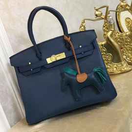 エルメス バーキン30 ブルーサフィール ヴォーエプソン ゴールド金具