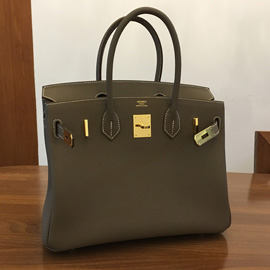 エルメス バーキン 30 エトゥープ トゴ ゴールド金具