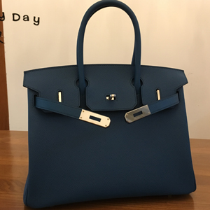 エルメス バーキン30 ブルートンペット ヴォーエプソン シルバー金具