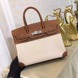 エルメス　バーキン30　ゴールド　トワルアッシュ/バレニア　シルバー金具