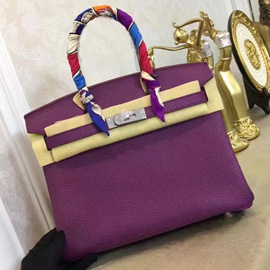 エルメス　バーキン30　アネモネ　トゴ　シルバー金具