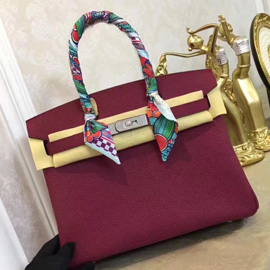 エルメス　バーキン30　ルビー　トゴ　シルバー金具