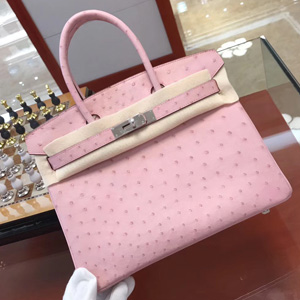 エルメス バーキン30 ピンク オーストリッチ シルバー金具