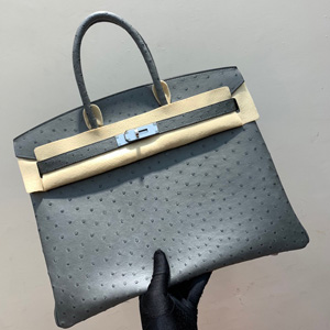 エルメス バーキン30 グリアガット オーストリッチ シルバー金具