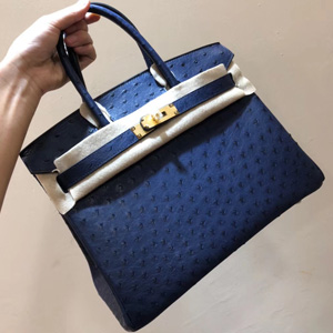 エルメス バーキン30 ブルーアイリス オーストリッチ ゴールド金具