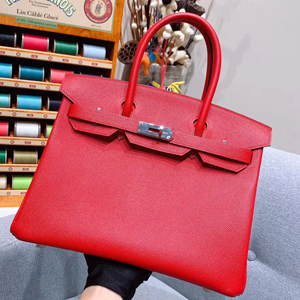エルメス バーキン30 ルージュカザック ヴォーエプソン シルバー金具