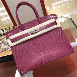 エルメス バーキン30 トスカ リザード シルバー金具