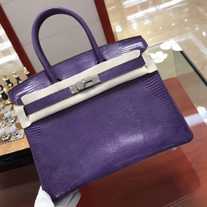 エルメス バーキン30 アイリス リザード シルバー金具