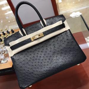 エルメス バーキン30 ブラック オーストリッチ ゴールド金具