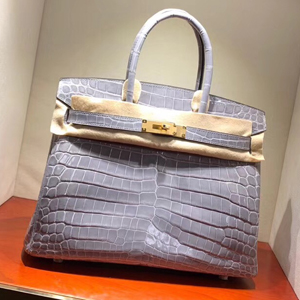 エルメス バーキン30 グレーパリ クロコダイル ニロティカス ゴールド金具