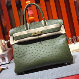 エルメス バーキン30 ヴェールアングレ オーストリッチ ゴールド金具