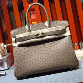 エルメス バーキン30 ショコラ オーストリッチ ゴールド金具
