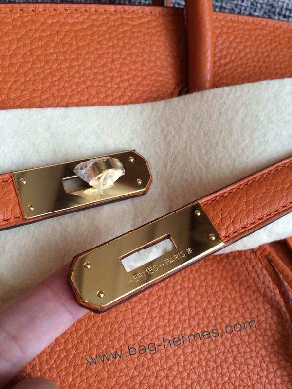 エルメス バーキン35 オレンジ トゴ ゴールド金具