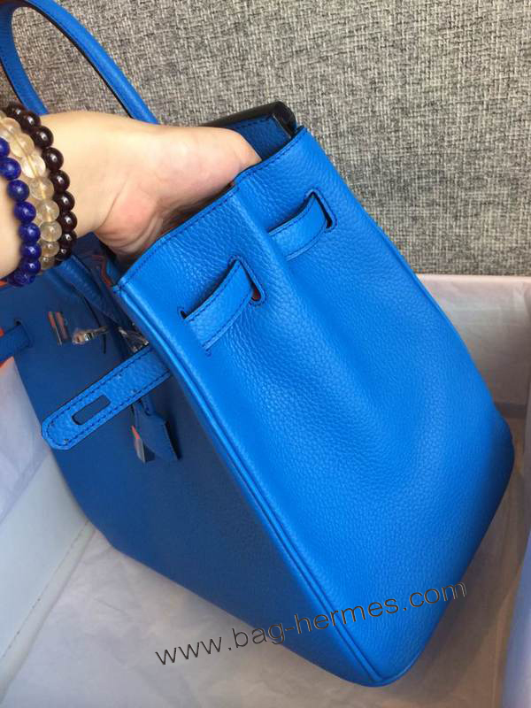 エルメス バーキン35 ブルーイドラ トゴ シルバー金具