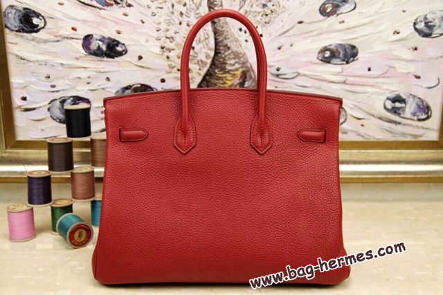 エルメス バーキン35 ルビー トゴ シルバー金具