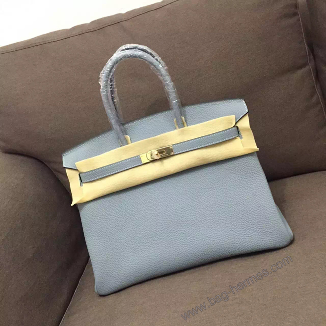 エルメス バーキン35 シエル トゴ ゴールド金具