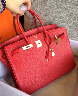 エルメス バーキン40 レッド トゴ ゴールド金具
