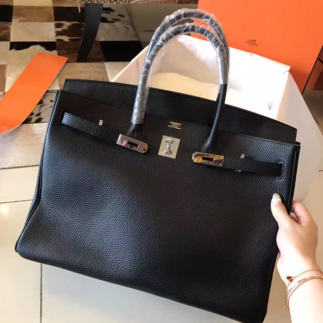 エルメス バーキン40 ブラック トゴ シルバー金具
