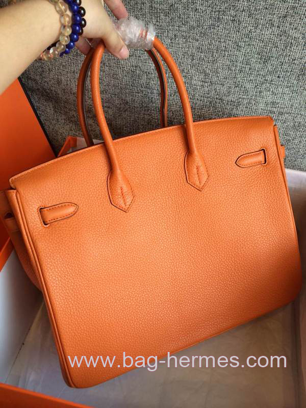 エルメス バーキン40 オレンジ トゴ ゴールド金具