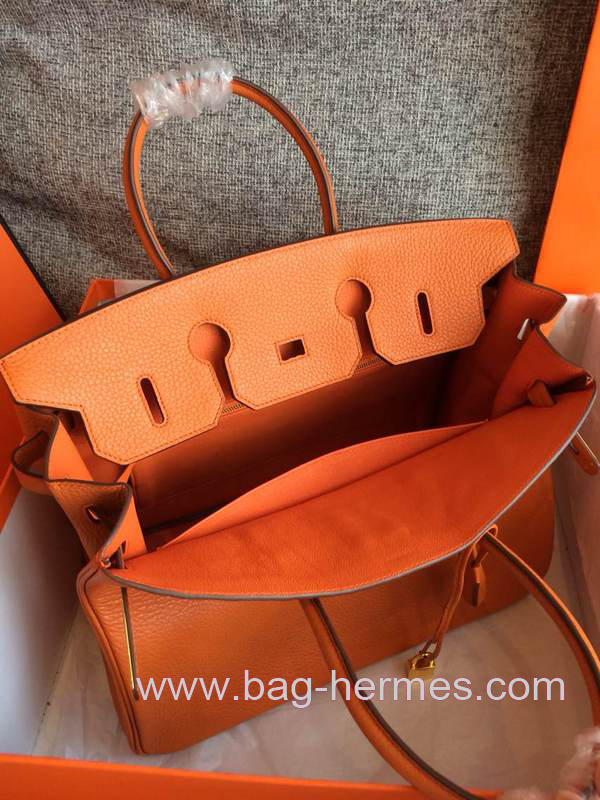 エルメス バーキン40 オレンジ トゴ ゴールド金具