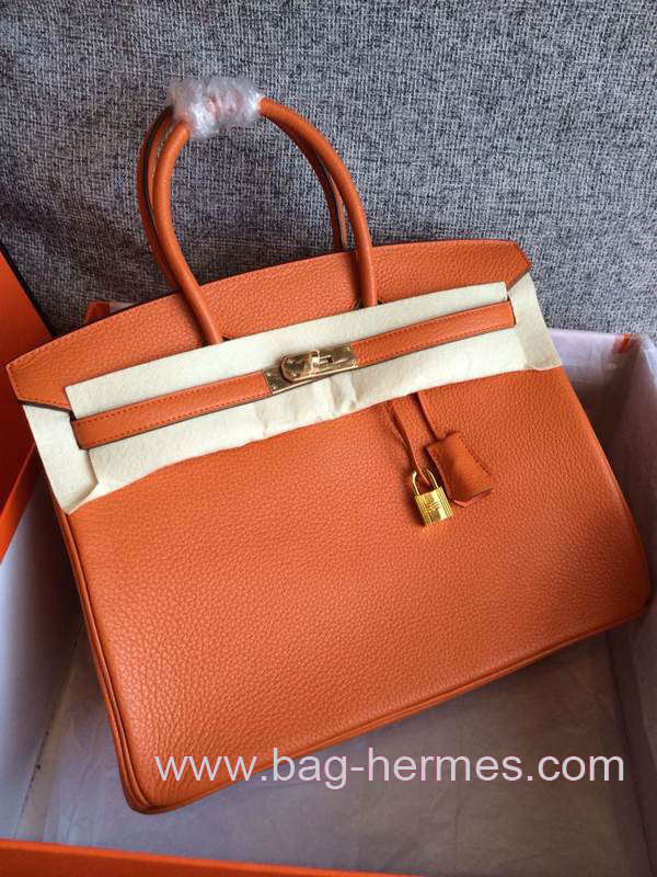 エルメス バーキン40 オレンジ トゴ ゴールド金具