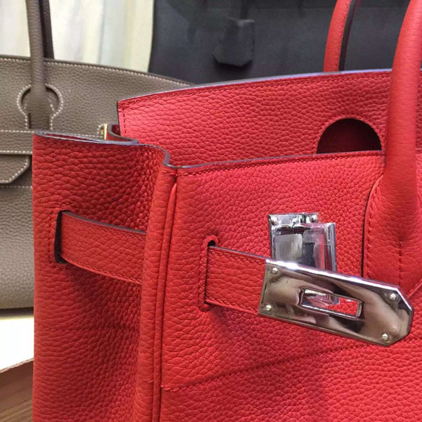 エルメス バーキン50 レッド トゴ シルバー金具
