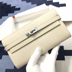 エルメス ケリーウォレットロング クレ ヴォーエプソン シルバー金具