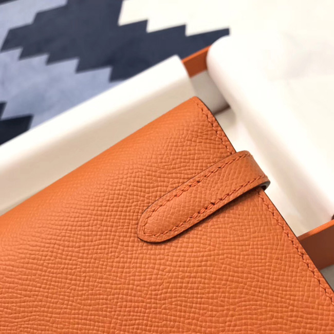 エルメス ケリーウォレットロング オレンジ ヴォーエプソン シルバー金具