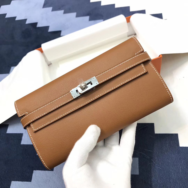 エルメス ケリーウォレットロング ゴールド ヴォーエプソン シルバー金具