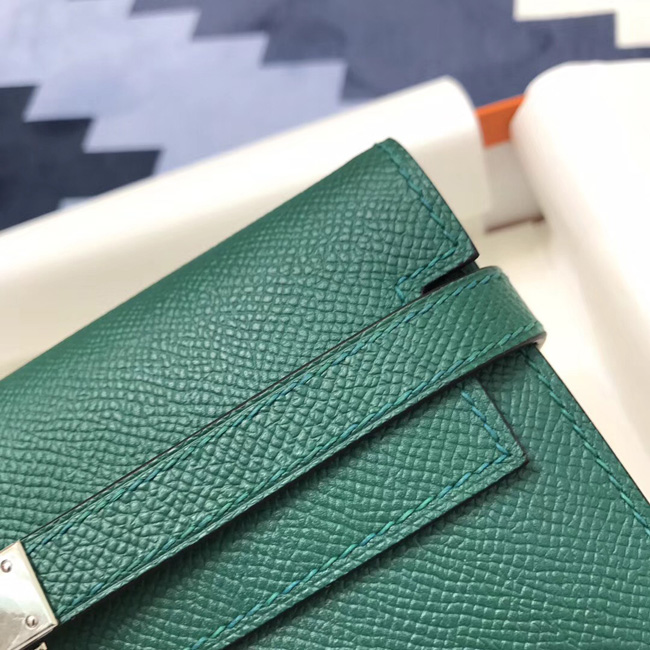エルメス ケリーウォレットロング マラカイト ヴォーエプソン シルバー金具