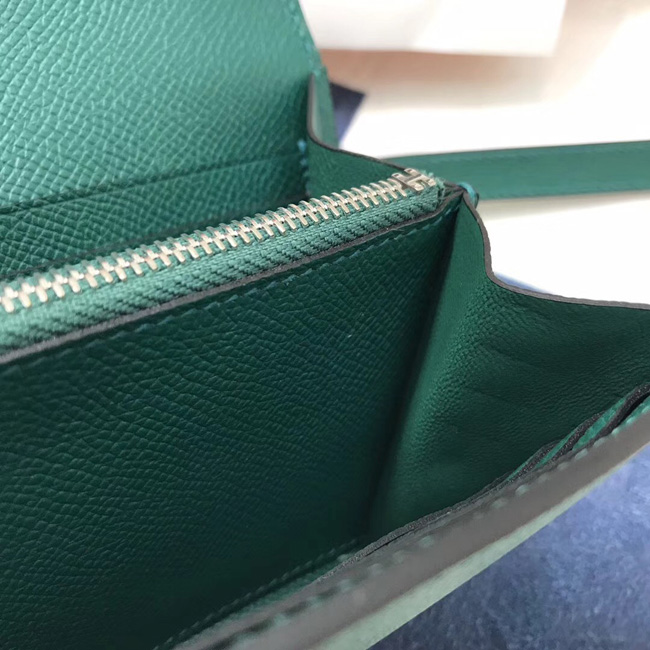 エルメス ケリーウォレットロング マラカイト ヴォーエプソン シルバー金具