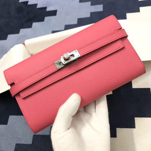 エルメス ケリーウォレットロング ローズアザレ ヴォーエプソン シルバー金具