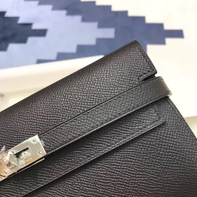 エルメス ケリーウォレットロング ブラック ヴォーエプソン シルバー金具