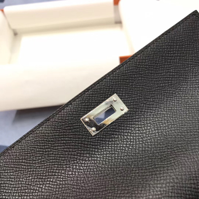 エルメス ケリーウォレットロング ブラック ヴォーエプソン シルバー金具
