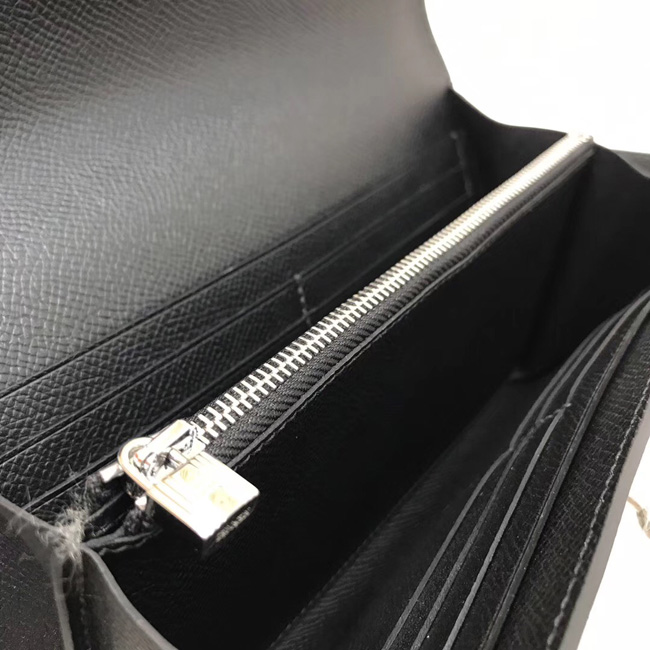 エルメス ケリーウォレットロング ブラック ヴォーエプソン シルバー金具