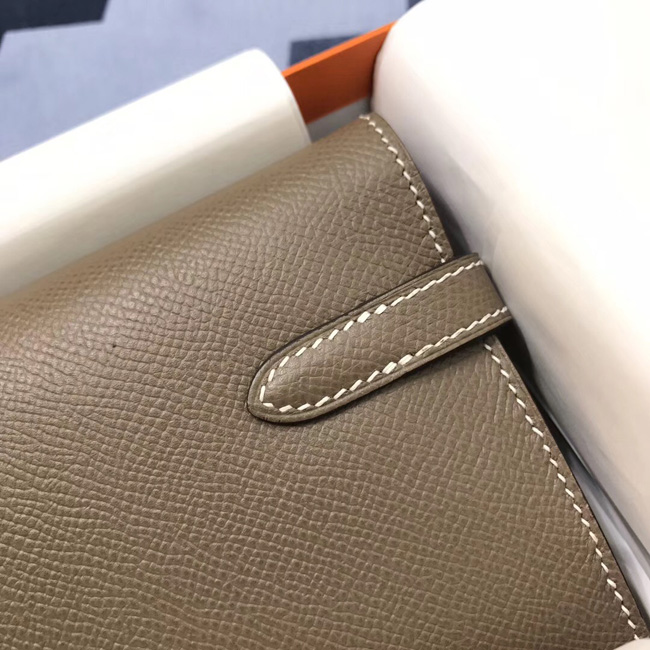 エルメス ケリーウォレットロング エトゥープ ヴォーエプソン シルバー金具
